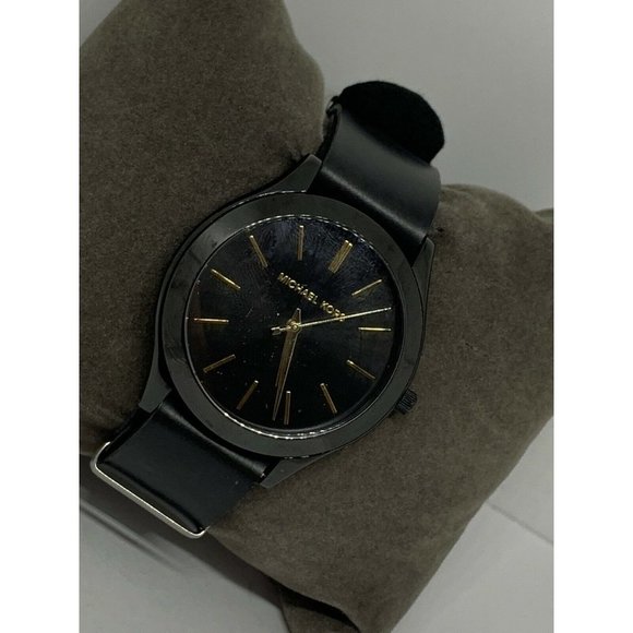 Michael Kors MK3221 Unisex Black Leather Analog Bl main image 10